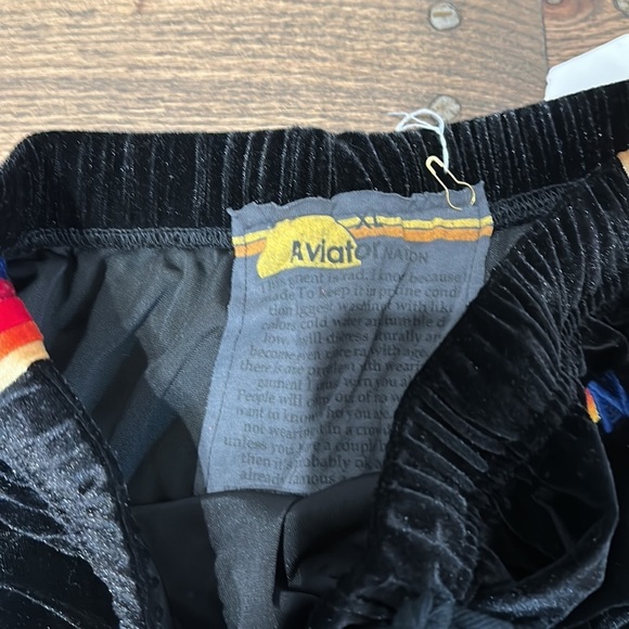 NWT Aviator Nation 5 Stripe Sweatpants Black Velour - Picture 3 of 6